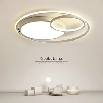 Produktbild von Deckenleuchte LED Deckenlampe Ø40cm,Dimmbar mit Fernbedienung 48W 3000-6500k,Wohnzimmer-Leuchte, Hängeleuchte, Hängelampe