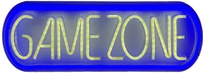 Produktbild von Neon LED 'Spiel Zone' mit USB-Anschluss, 42,5 x 15 cm, Gelb/Blau