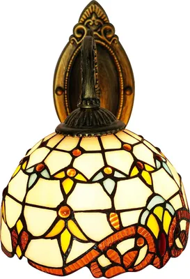 Produktbild von Barock Wandleuchte - Glas Wandlampe - Up/Down-Licht - E27 Fassung - Dimmbar - 220 V - Leuchtmittel nicht enthalten - Mehrfarbig