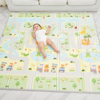 Obrázok produktu pre XXL podložka na hranie pre bábätká, 180x200 cm - Obojstranná a skladacia