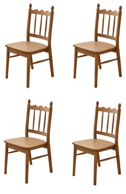 Produktbild von Moderne Braune Stuhlgarnitur Robustes Gestell 4x Küchenstühle