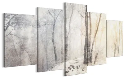 Produktbild von LUMASOUL Wandbilder Wohnzimmer 5-teilig Leinwandbild Wald 12 100x50 cmMehrteilige Wanddeko für Schlafzimmer Flur Büro