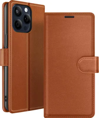 Immagine prodotto di Zanaé, custodia a portafoglio per iPhone 15 Pro Max con patta magnetica, marrone