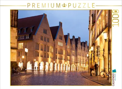 Produktbild von CALVENDO Puzzle Münster bei Nacht | 1000 Teile Lege-Größe 64x48cm Foto-Puzzle für glückliche Stunden