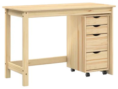 Zdjęcie produktu dla vidaXL Zestaw biurka i szafki na kółkach MOSS, 2 sztuki, kolor brązowy