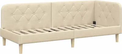 Obrázok produktu pre vidaXL Rohový rám postele krémová 80 x 200 cm látka