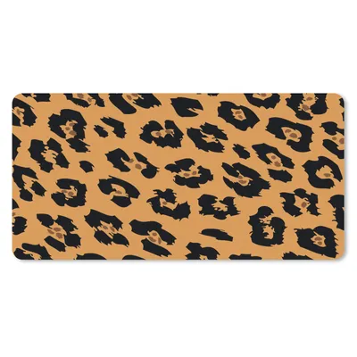 Produktbild von MuchoWow® Schreibtischunterlage Pantherdruck - Orange - Schwarz 80x40 cm - XXL Mauspad - Gaming Mauspad