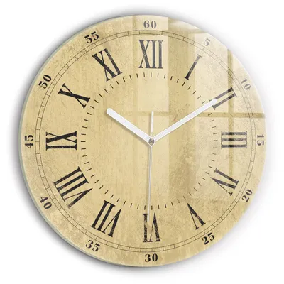 Produktbild von Wallfluent Wanduhr – Stilles Quarzuhrwerk - Uhr Dekoration Wohnzimmer Schlafzimmer Küche - schwarze Zeiger - 30 cm - Braune römische Ziffern