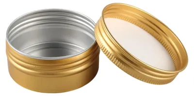 Imagen del producto de Latas de aluminio redondas, de 50 ml, paquete de 10 unidades, con tapa roscada, para cosméticos