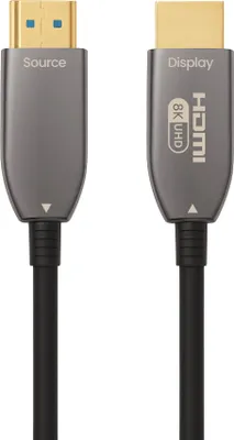 Produktbild von ProfiPatch HDMI Kabel 8K Glasfaserkabel 60Hz & 4K 120Hz UHD 20m grau Goldkontakt Textil für Monitore, Fernseher, Konsolen