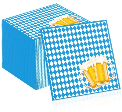 100 Servietten Oktoberfest 33x33 cm Papier Festdekoration