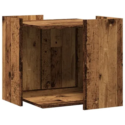 Image de vidaXL Bac à litière imitation vieux bois 53x53x51 cm Bois composite