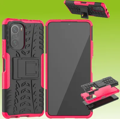 Produktbild von Für Xiaomi Poco F3 / Poco F3 Pro Hybrid Case Outdoor Pink Handy Tasche Etuis Neu