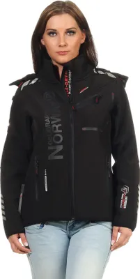 Produktbild von Geographical Norway Damen Softshell Jacke Model: G-ROSE, Farbe: Schwarz/Schwarz, Größe: L