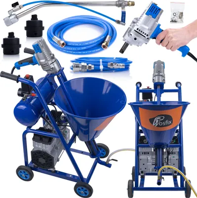 Immagine prodotto di Rosfix Blue Dragon BD41 – Spruzzatore di Intonaco Professionale | 4100W | 20 MPa | 15L/min | Incl. Tubo da 5m e 2 Ugelli