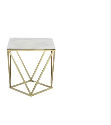 Immagine prodotto di Tavolo di design consolle tavolo laterale metallo lucido tavoli consolle camera da letto marmo