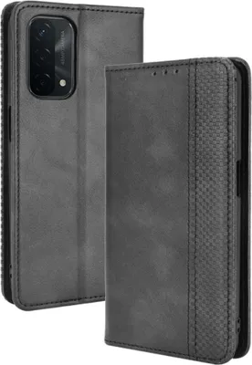 Produktbild von OPPO A54 / A74 Hülle - Coverup Vintage Style Klapphülle - Schwarz