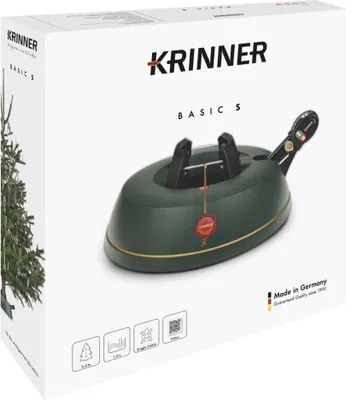 Produktbild von KRINNER Baumständer Basic S | Einstiegsmodell | Weihnachtsbaumständer mit Einseiltechnik Sicherheitsgurt Wassertank und Max Anzeige  Germany