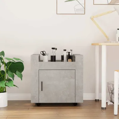 Produktbild von The Living Store Bürowagen Betongrau 60x45x60 cm Holzwerkstoff