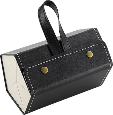 Produktbild von Brillen-Aufbewahrungsbox mit Metalldruckknöpfen, mehrere Fächer, einfarbiges Design, Sonnenbrillen-Schmuck-Organizer, Aufbewahrungskoffer