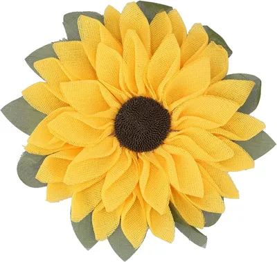 Produktbild von Künstlicher Sonnenblumenkranz zum Aufhängen an der Wand oder der Haustür, Frühlingsdekoration für draußen
