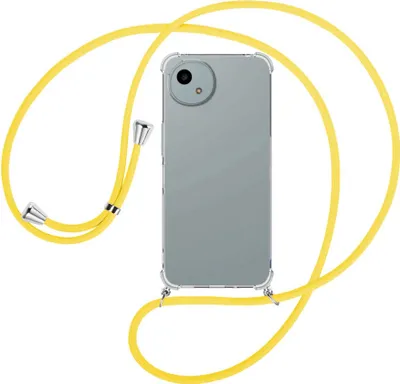 Produktbild von Handykette Backcover-Schutzhülle mit Band (Metall silberfarben) für Sharp Aquos wish 4 - gelb