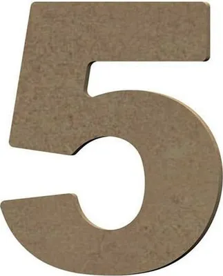 Produktbild von Ziffer 5 aus MDF-Holz zum Verzieren - 8 cm