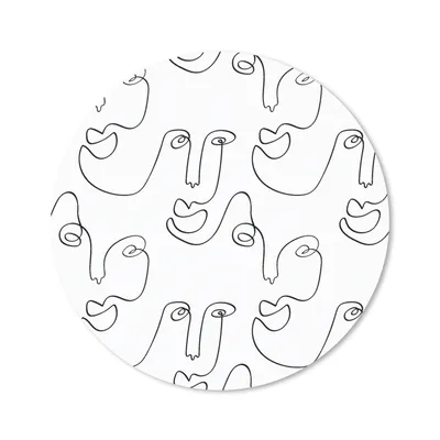 Produktbild von MuchoWow® Mauspad Mousepad Strichzeichnungen - Gesicht - Muster 20x20 cm - Mousepads - Maus Mat - Pad - Mausunterlage - Schreibtischmatte