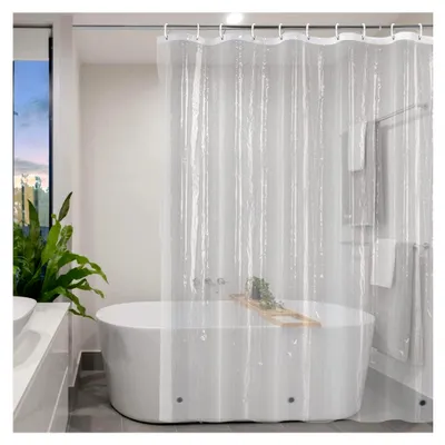 Produktbild von Duschvorhang Transparent Schmal 120 x 200, Durchsichtiger Duschvorhang Klar Wasserdicht Waschbar für Badewanne mit Magnet, Breite 120 x Höhe 200cm