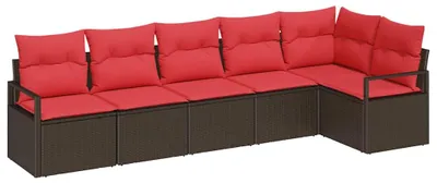 Produktbild von vidaXL Sofa Set mit Kissen Braun Poly Rattan