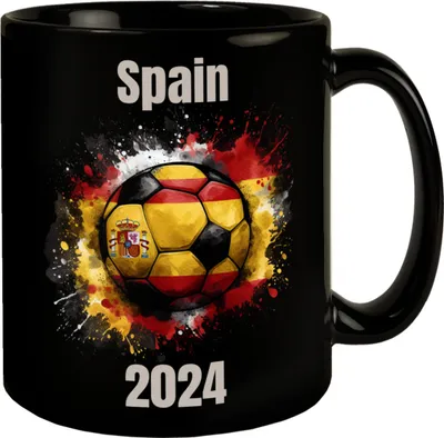 Produktbild von Fußball Spanien Flagge Tasse in Schwarz