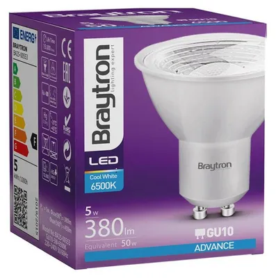 Productafbeelding van Braytron LED-lamp GU10, 5W, koelwit, 6500K, 450 lm, reflector, vervangt een 50W gloeilamp
