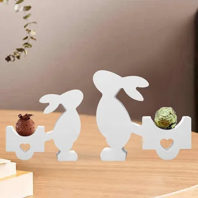 Image de Moules en silicone en forme de lapin, lot de 2, pour la fabrication de bougies en forme de lapins de Pâques