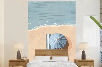 Produktbild von Strandfotobehang mit Strepenpapier, 155 cm Breite, 240 cm Höhe