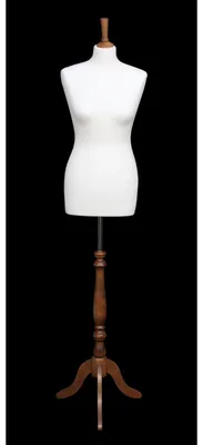 Productafbeelding van Paspop mannequin - Vrouwelijke kleermakerspop - Maat 40/42 - Witte jersey hoes - Driepootstandaard