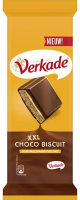 Produktbild von Verkade XXL Choco Karamell Keksfüllung 225g – Schokoladiger Keks mit Karamell