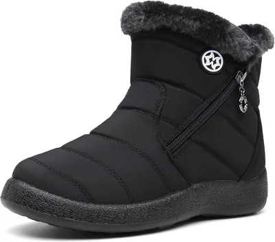 Obrázok produktu pre Zimné topánky pre dámy, členkové, vodeodolné, podšité, so zipsom, čierne