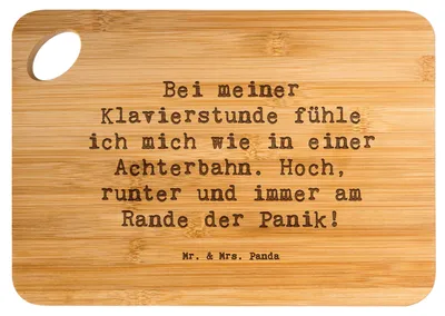 Produktbild von Mr. & Mrs. Panda Holzbrett Spruch Klavier Achterbahn - Transparent - Geschenk, Klavierspielen, Musiker, Lernen, Brett, Musik, Elfenbeintasten, Schneidebrett, Instrument
