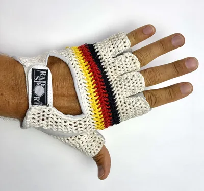 Produktbild von Original GANT 1970s Vintage Fahrradhandschuhe, Fahrerhandschuhe schw-rot-gelb, Größe 10