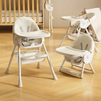 Produktbild von Babyhochstuhl 6in1 Kinderhochstuhl mit Babyliege und Baby Schaukelstuhl mit Essbrett und Rollen,Klappbar Kombihochstuhl Kinderstuhl ab 6 Monate(Beige)