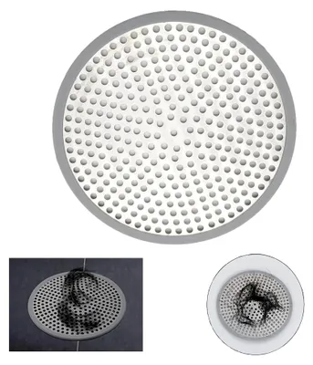 Produktbild von Haarsieb für Dusche - Abflussabdeckung 12 x 12 cm Silber, Waschbeckensieb für Bad und Küche