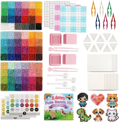 Obrázek produktu pro Sada korálků Zekering – Snadná instalace, 72 barev, 25920 kusů, průměr 2,6 mm