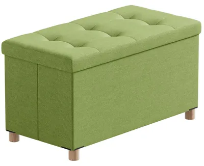 Produktbild von Klappbarer Fußhocker mit Stauraum und Holzbeinen