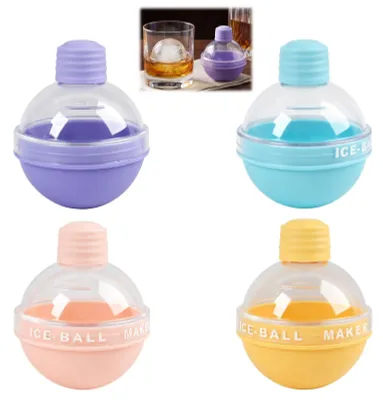 Eiswürfelform aus Silikon, 4er-Set, Kugelform 6 cm, für Whisky & Cocktails