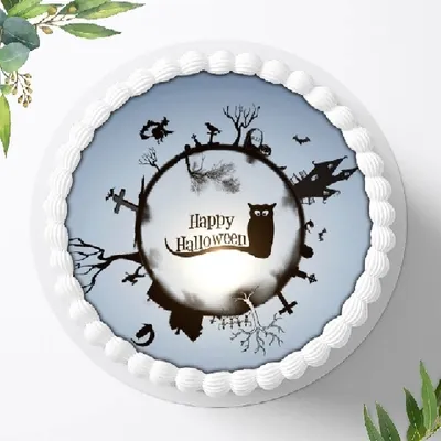 Produktbild von Für die Geburtstags Torte ein Tortenaufleger, Zuckerbild mit dem Motiv: Halloween , Essbares Foto für Torten, Fondant, Ø 20cm, 4645