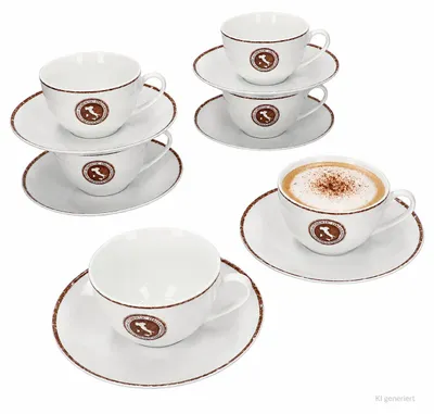Produktbild von 12tlg Authentic Italian Cappuccino-Set Tassen Untertassen 6 Personen