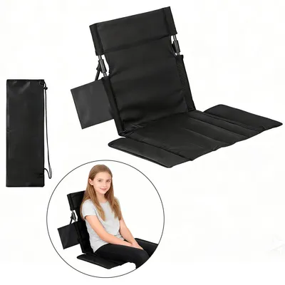 Produktbild von Faltbarer Campingstuhl 39x54x40 cm, 590 g, 75 kg Tragkraft, 600D Oxfordstoff, Aluminium, Seitentasche, Schwarz