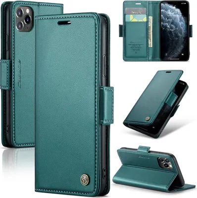 Obrázek produktu pro iPhone 11 Pro Pouzdro, RFID Blokování Karet, Pokročilé Flip Kožené Pouzdro s Funkcí Stojánku pro iPhone 11 Pro zelené
