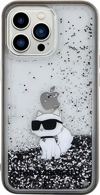 Produktbild von Karl Lagerfeld Liquid Glitter Choupette Hülle für iPhone 13 Pro Max  transparent Handyhülle
