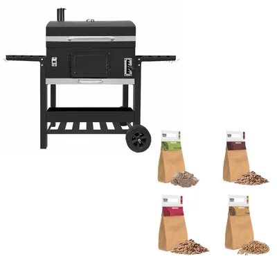 Image de Four à fumoir XXL, barbecue au charbon de bois, portable, pour l'extérieur et le jardin